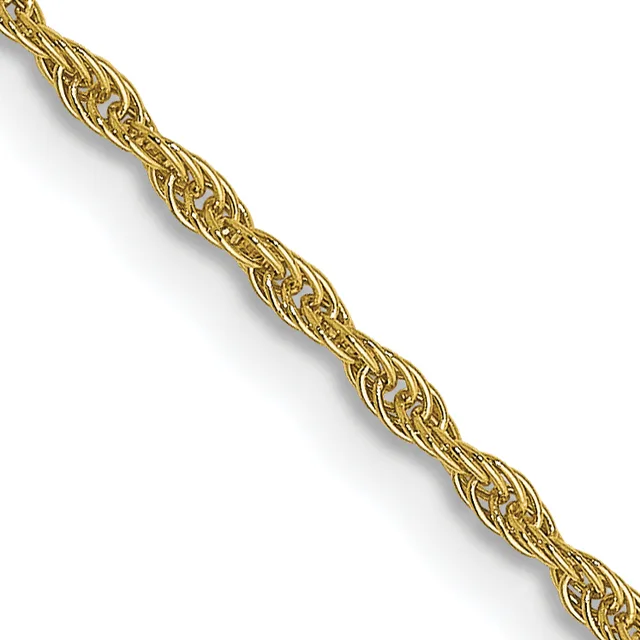 A twisted gold-toned chain bracelet or necklace displayed diagonally against a white background.
