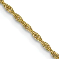 A twisted gold-toned chain bracelet or necklace displayed diagonally against a white background.