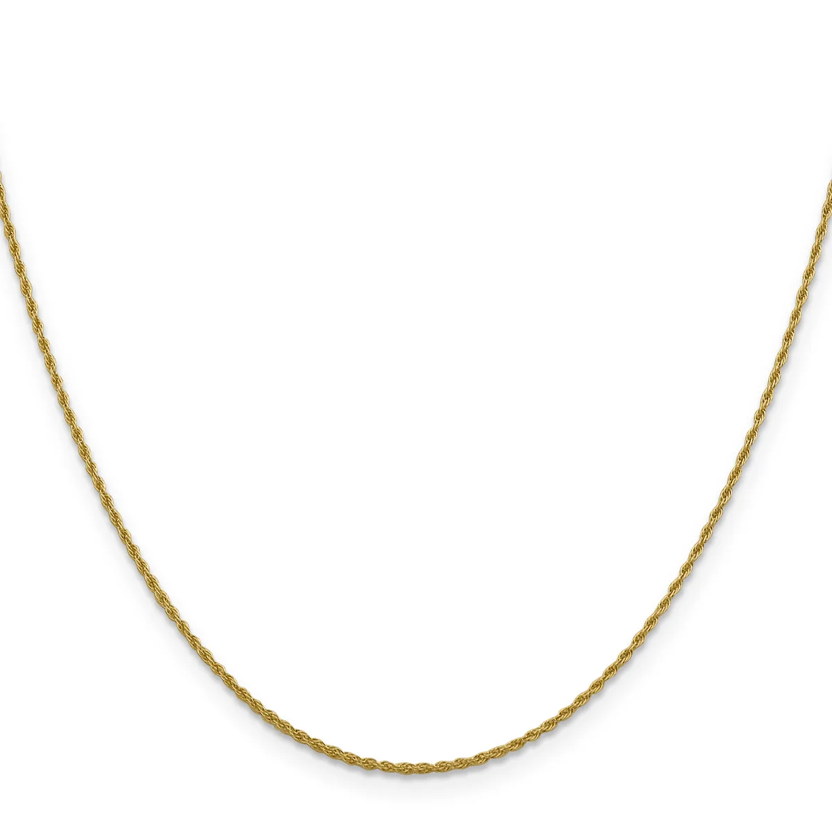 A thin gold-toned chain necklace with a twisted or textured pattern, displayed against a white background.