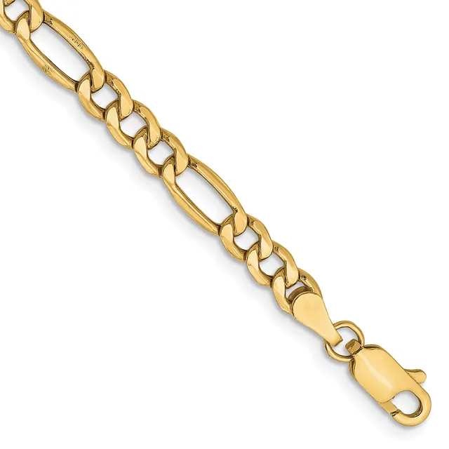 10k 3.5mm Semi-Solid Figaro Chain — 7 in · 10 KT Yellow · 2 mm