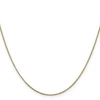 A thin gold chain necklace with a delicate link pattern, displayed against a white background.