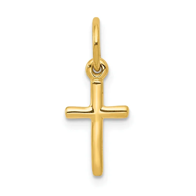 10k Small Cross Charm — 10 KT Yellow