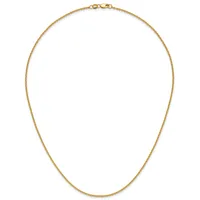 A thin gold chain necklace with a lobster claw clasp, displayed against a white background.
