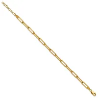 Gold-toned paperclip chain bracelet with a curb chain section at one end and a lobster clasp closure at the other.