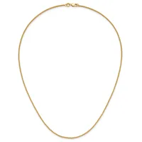 A thin gold chain necklace with a small lobster clasp fastener, displayed against a white background.