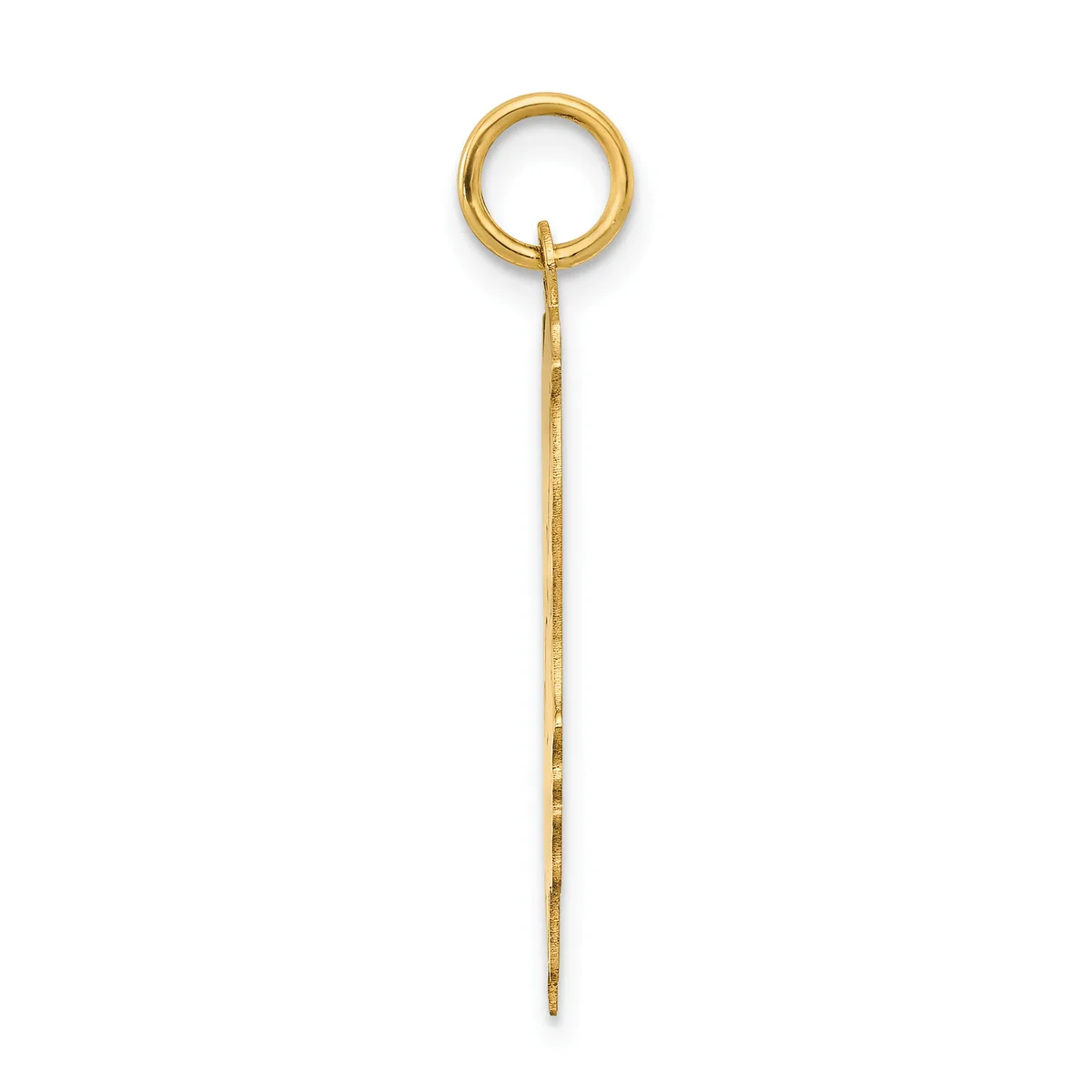 A long, thin gold stick with a small loop at the top, displayed vertically against a white background.