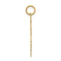 A long, thin gold stick with a small loop at the top, displayed vertically against a white background.