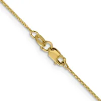 A gold chain necklace with a textured link pattern and a lobster claw clasp, displayed against a white background.