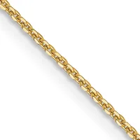 A gold-colored chain link bracelet or necklace displayed diagonally against a white background.
