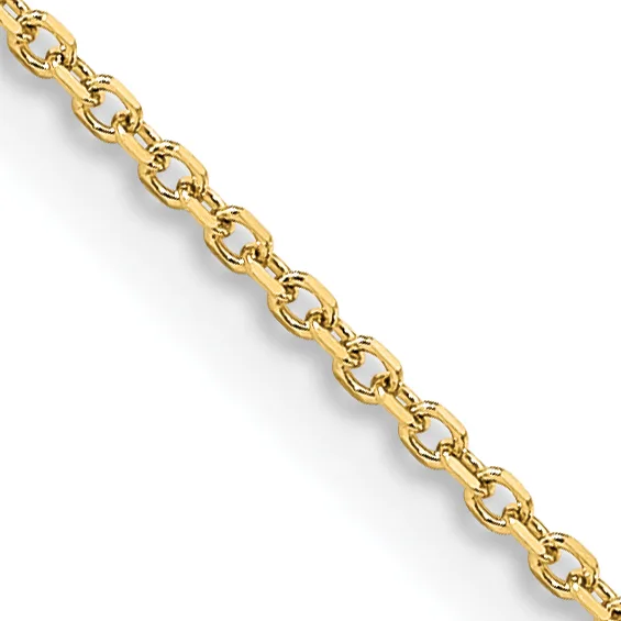 A gold-toned chain link bracelet or necklace displayed diagonally against a white background.