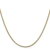 Gold-toned chain necklace with a fine woven or braided texture, displayed against a white background.
