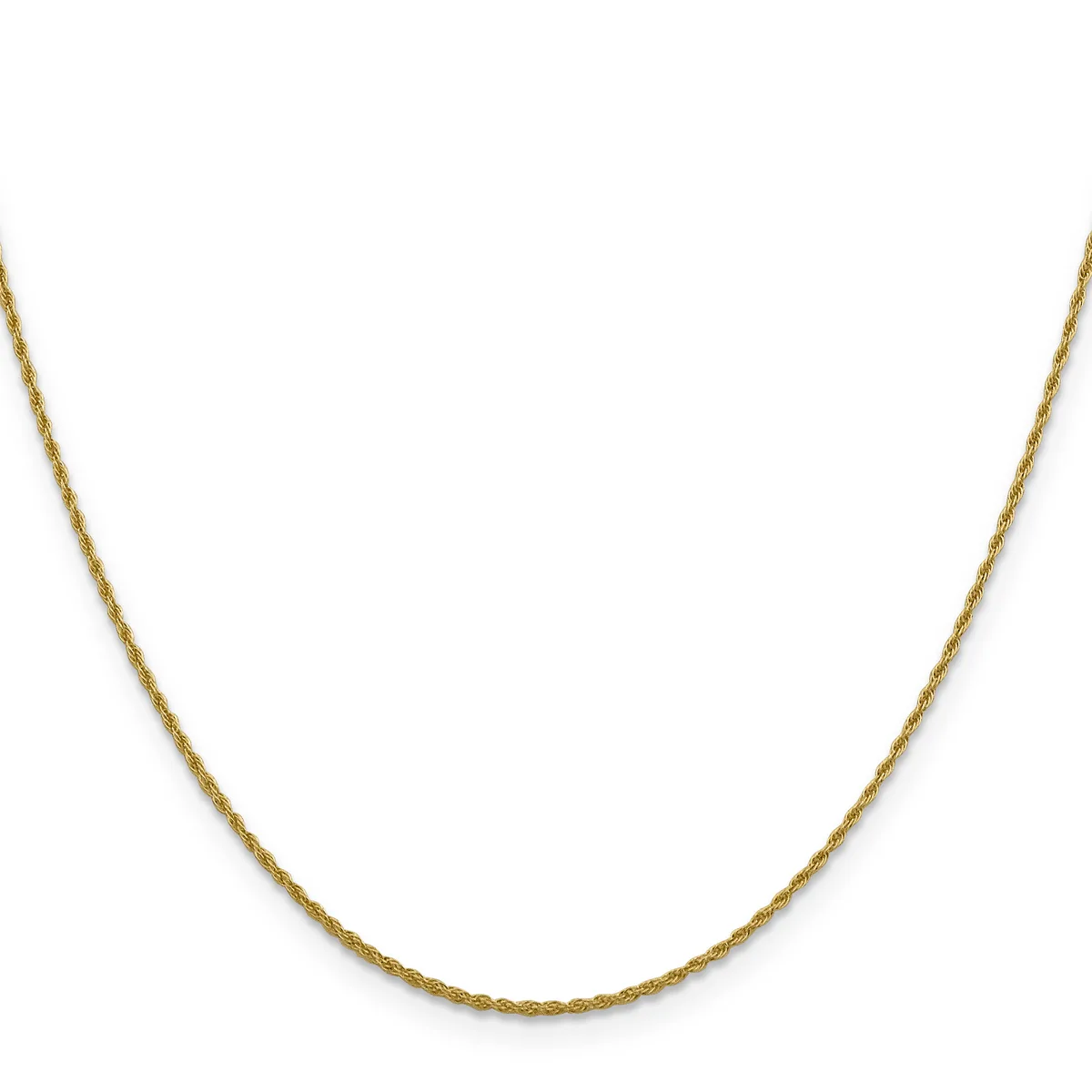 A thin gold chain necklace with a twisted or rope texture, displayed against a white background.
