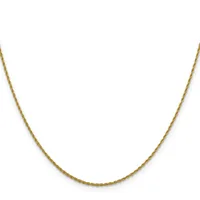 A thin gold chain necklace with a twisted or rope texture, displayed against a white background.
