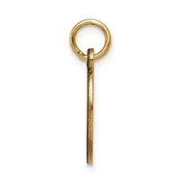 A brass keyring with a loop at the top and a long rectangular shaft extending downward, shown against a white background.