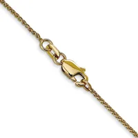A gold-toned chain necklace with a twisted rope texture and a lobster claw clasp shown against a white background.