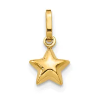 14k 3-D Puffed Star Charm — 14 KT Yellow · 6.5 x 8.3 mm