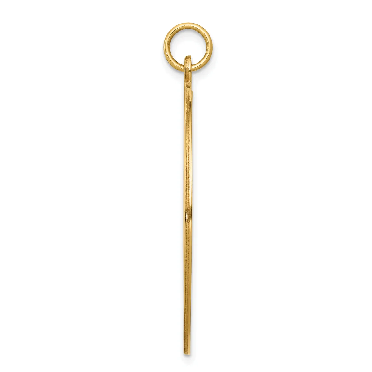 A long, slender gold stick pendant with a small loop at the top for attachment.