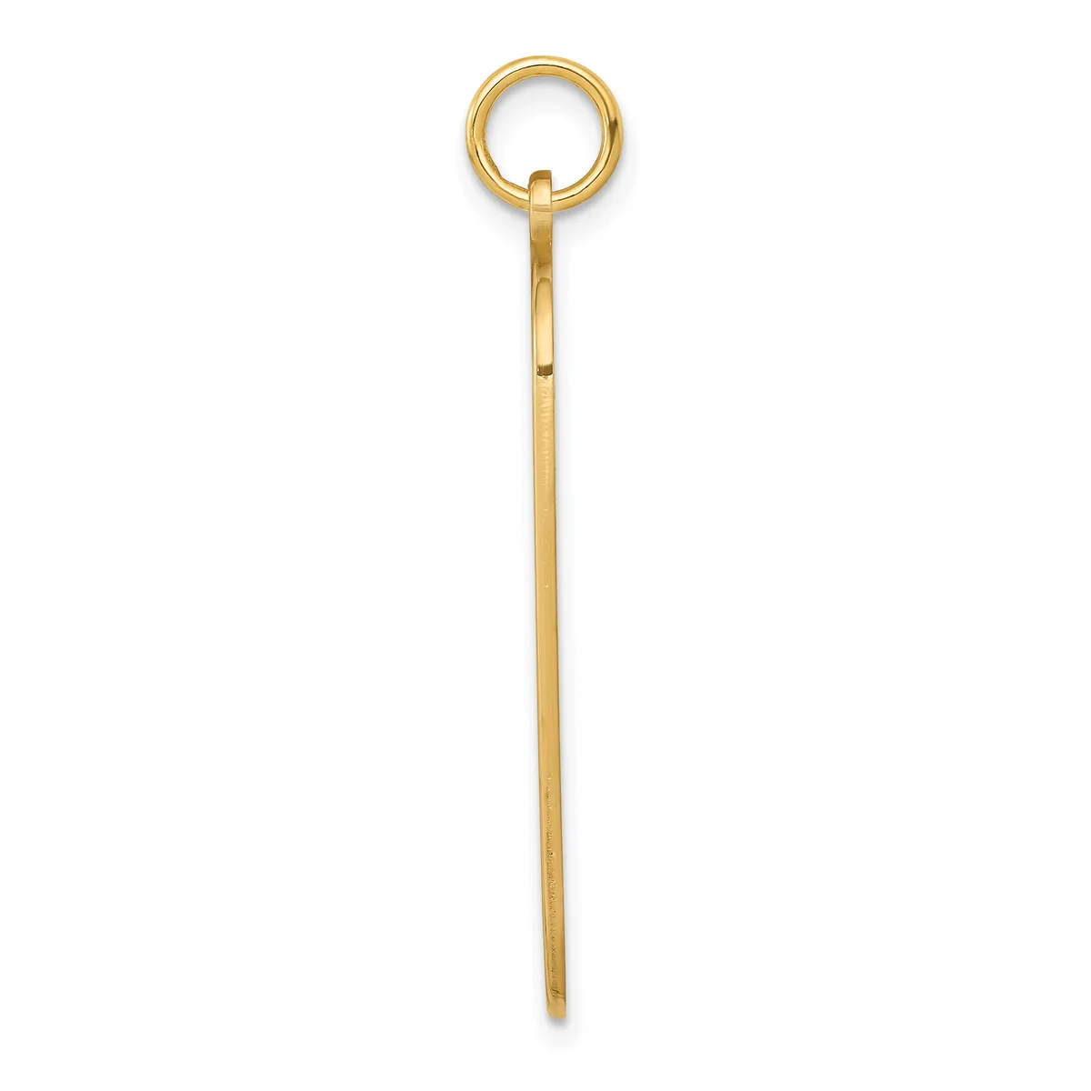 A long, thin gold rod with a small loop at the top, shown vertically against a white background.