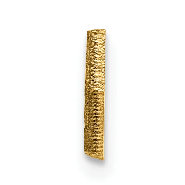 A cylindrical gold-wrapped pen or writing instrument with textured surface wrapping, shown at an angle against a white background.