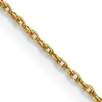 A gold chain with an ornate twisted link pattern displayed diagonally against a white background.