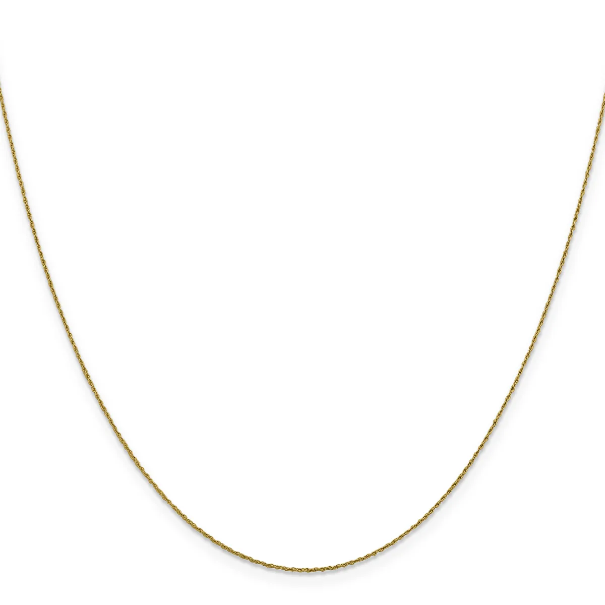 A delicate gold-toned chain necklace with a thin twisted or textured link design, displayed against a white background.