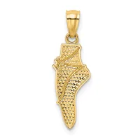 A gold pendant shaped like the map of Israel with a textured surface and an attached bail, shown against a white background.