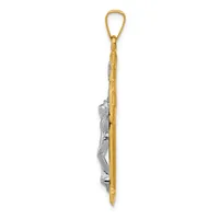 A two-tone pendant charm featuring a gray koala clinging to a polished gold-colored branch, suspended from a gold-toned loop bail.