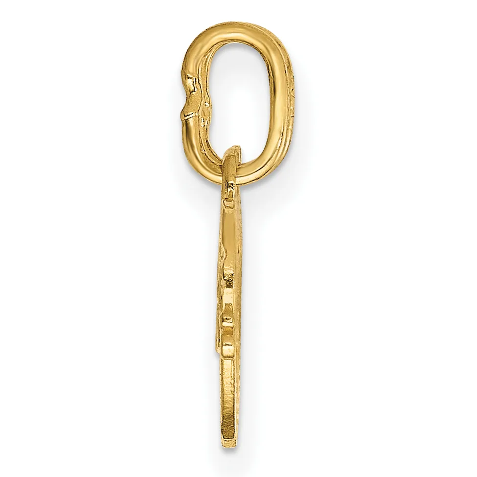 A gold-colored oval carabiner clip with an attached chain segment, shown vertically against a white background.
