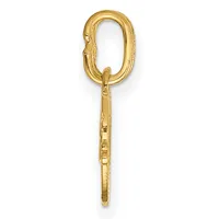 A gold-colored oval carabiner clip with an attached chain segment, shown vertically against a white background.