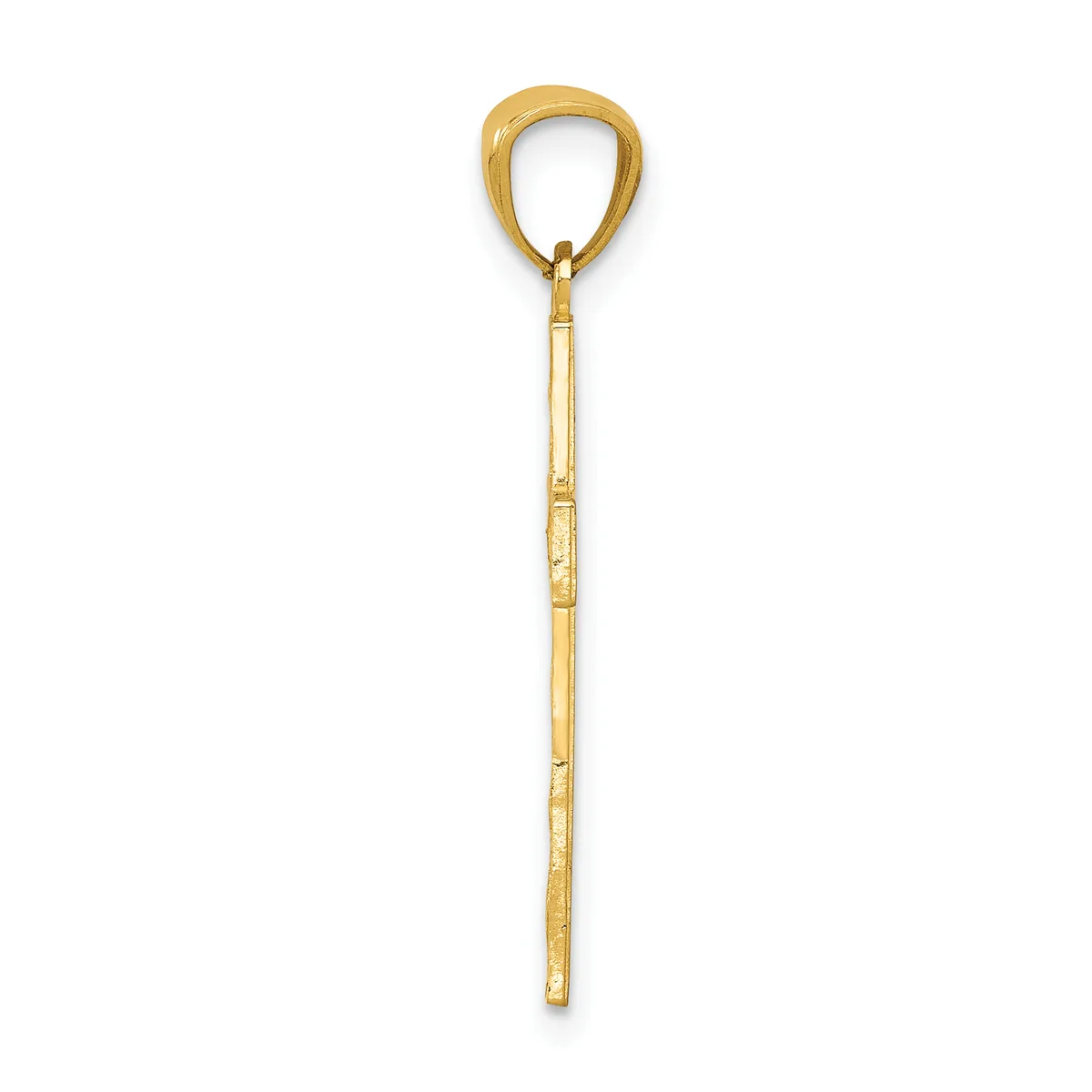 A long wooden cane with a curved handle at the top and a decorative band near the grip, shown against a white background.