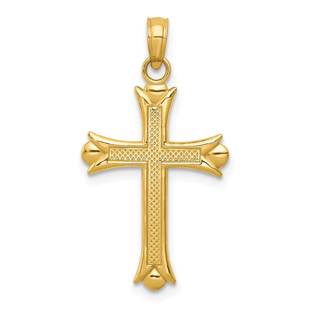 14k Fleur De Lis Cross Pendant — 14 KT Yellow
