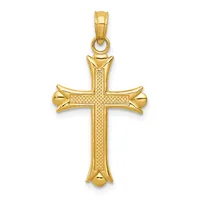14k Fleur De Lis Cross Pendant — 14 KT Yellow