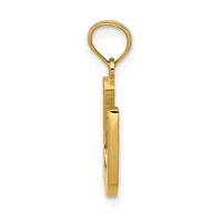 A gold pendant charm featuring a rectangular polished stone or crystal suspended from a loop attachment, shown against a white background.