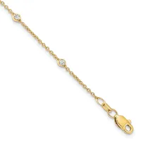 14k Lab Grown Diamond VS/SI, D E F Station Bracelets/Anklets — 7 in · 14 KT Yellow