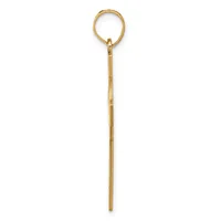 A long gold-toned metal stick with a small circular loop at the top, displayed vertically against a white background.