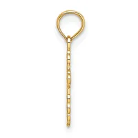 A gold-toned keychain with a circular loop at the top and a rectangular link chain hanging below it against a white background.