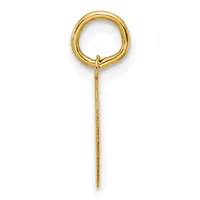 A gold loop pendant with a thin tapered stem, shown hanging against a white background.