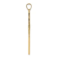 A long, slender brass letter opener with a wrapped grip section near the top and a loop handle at the end.