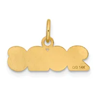 A gold pendant shaped like a cloud with a rounded loop at the top for hanging, shown against a white background.