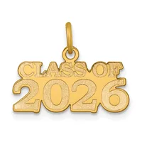 Gold pendant reading "CLASS OF 2026" with a looped bail at the top, shown against a white background.