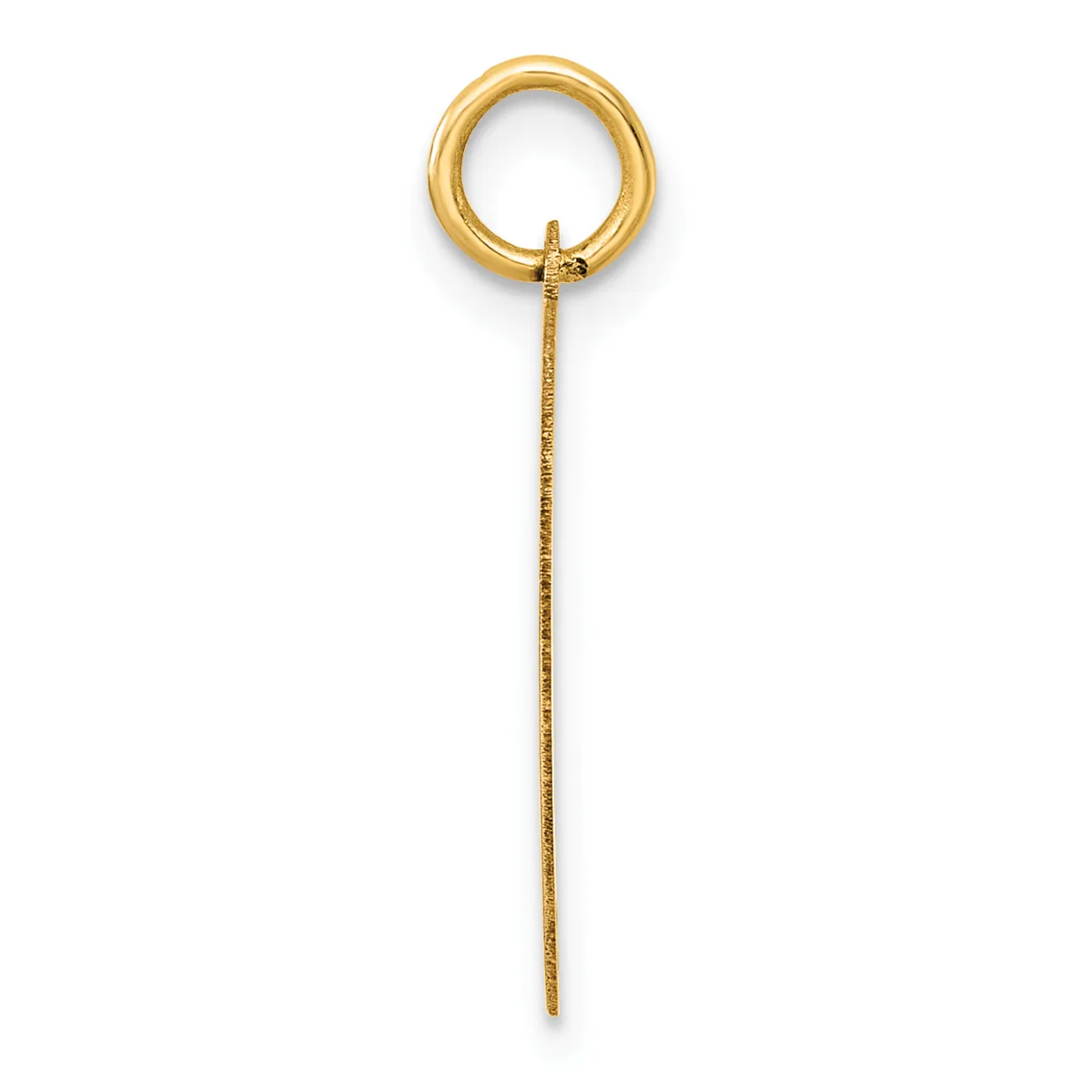 A long gold chain with a loop at the top end, displayed vertically against a white background.