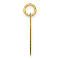 A long gold chain with a circular loop at the top and a pointed needle or pin extending downward, displayed against a white background.