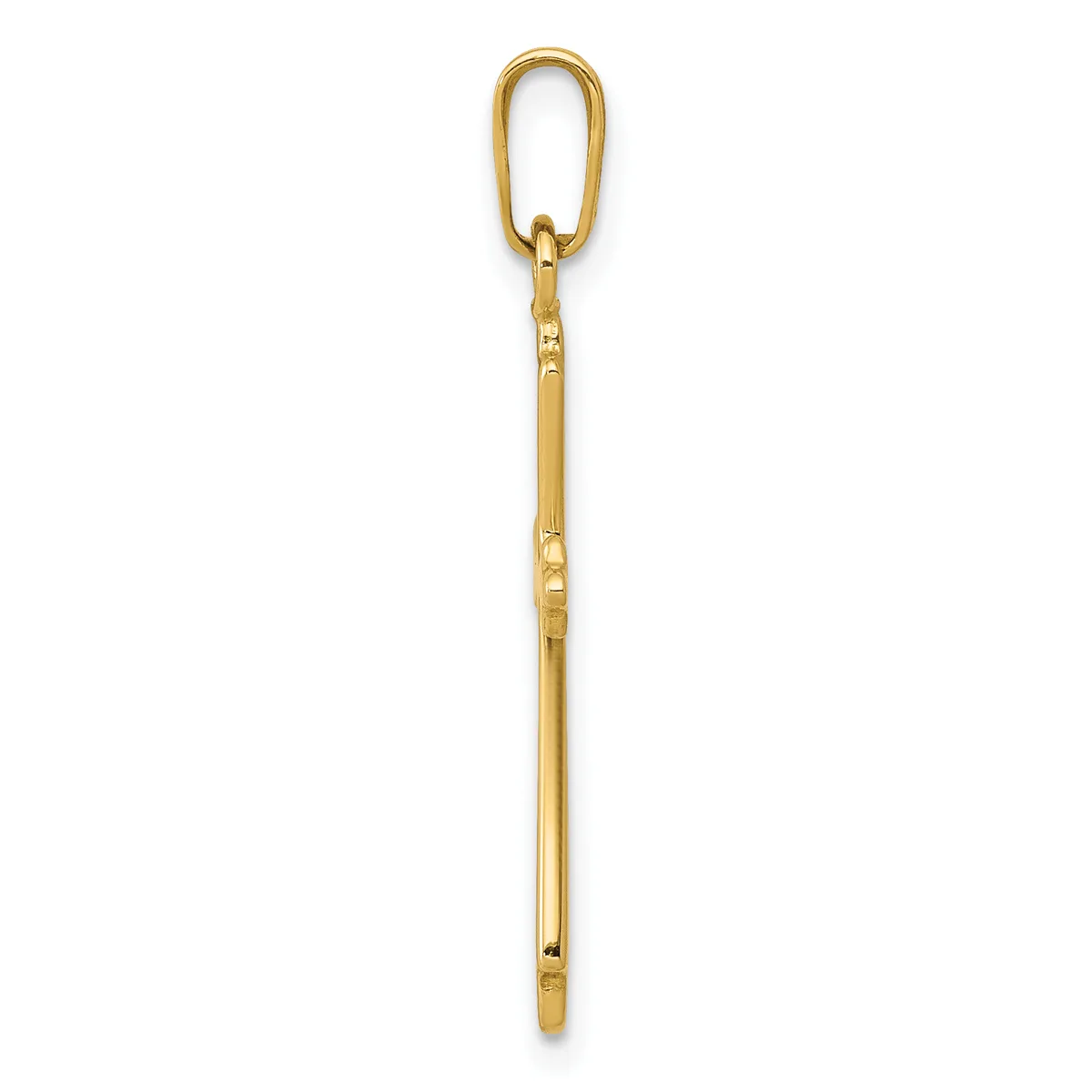 A gold-colored elongated oval carabiner with a threaded screw closure at the bottom, shown against a white background.