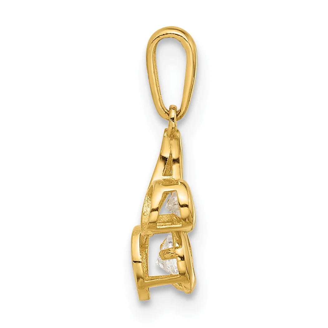 A gold-toned metal pendant charm featuring a rocket ship design with cutout details, suspended from an oval loop bail.