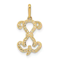 Gold-toned uterus-shaped pendant with crystal embellishments throughout, suspended from a matching bail loop.