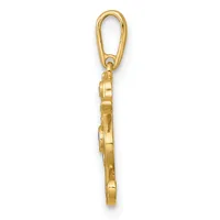 A gold-toned metal charm holder with an elongated oval loop at the top and a cylindrical barrel clasp body, shown hanging against a white background.