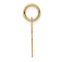 A gold chain pendant featuring a circular loop at the top connected to a thin chain that extends downward.