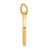 A polished gold vertical bar pendant with an oval loop attachment at the top, shown against a white background.
