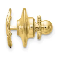 A brass door knob and latch mechanism shown in profile view against a white background, displaying the spherical knob, decorative rosette plate, and lever handle.