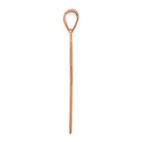 A long copper skewer with a teardrop-shaped loop handle at the top, shown vertically against a white background.